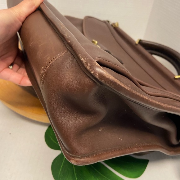 COACH Unisex All Leather Briefcase Lap Top Bag w/ Shoulder strap - Picture 11 of 16